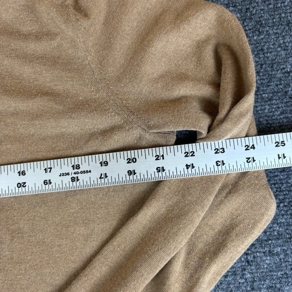 Banana Republic Sweater Mens L Tall Camel Tight Knit Silk Long Sleeve Pullover